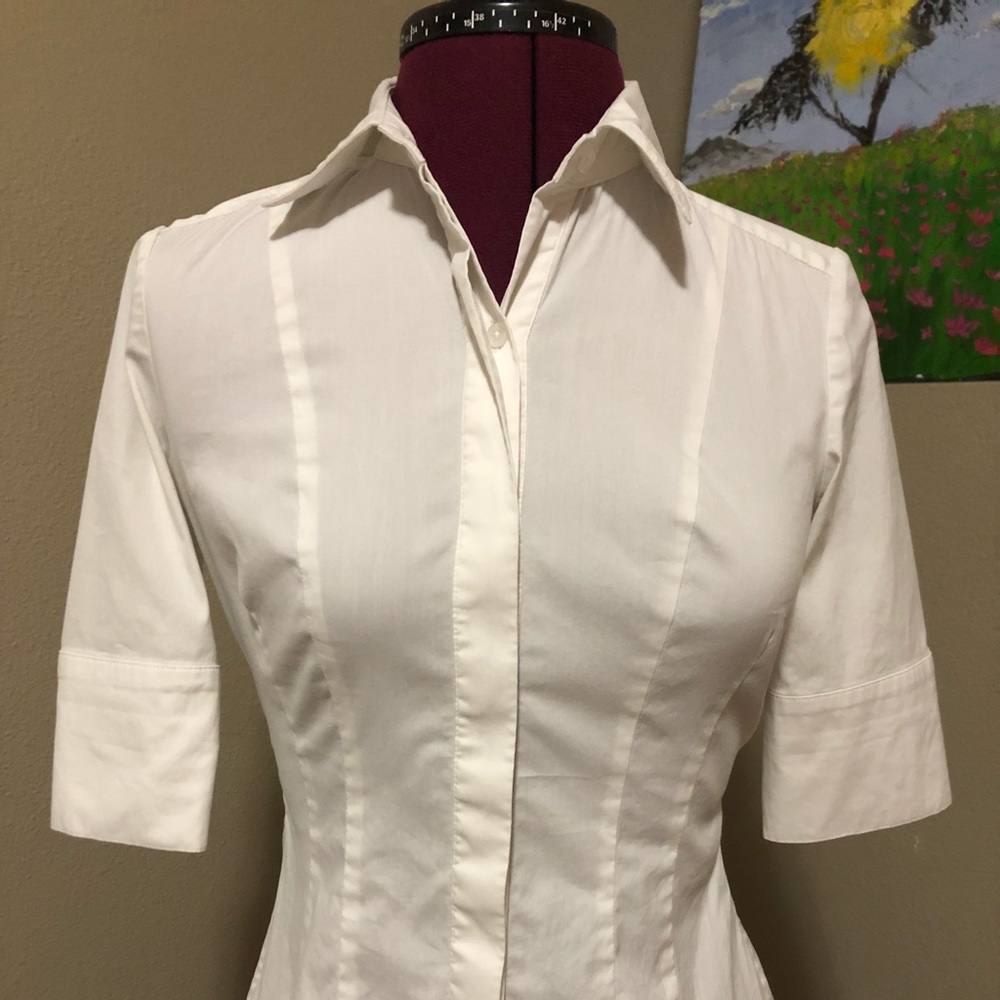 White button up blouse